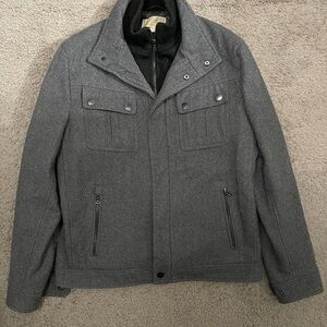 Michael Kors Men's Charcoal Military Jacket Medium